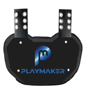 Black protective pad with 'Playmaker' logo on a white background