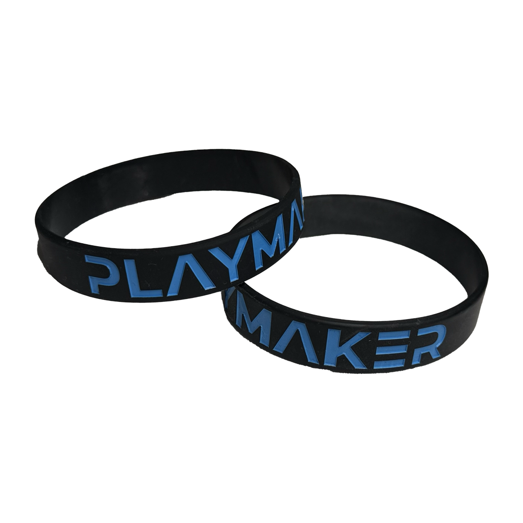 Playmaker Sportz Logo Engraved Black Silicone Bracelet