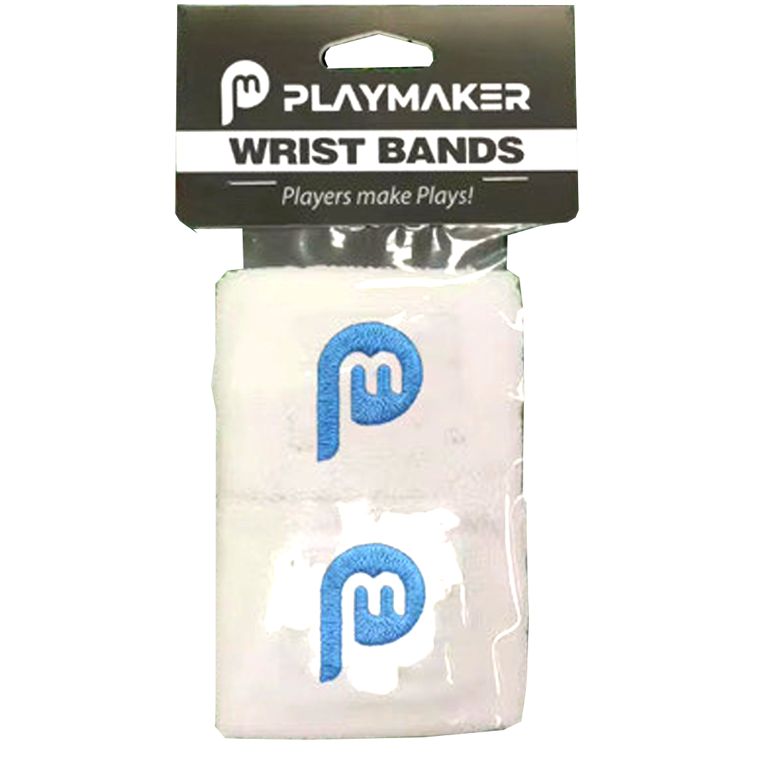 PLaymaker Sportz White Wristband in packagaing