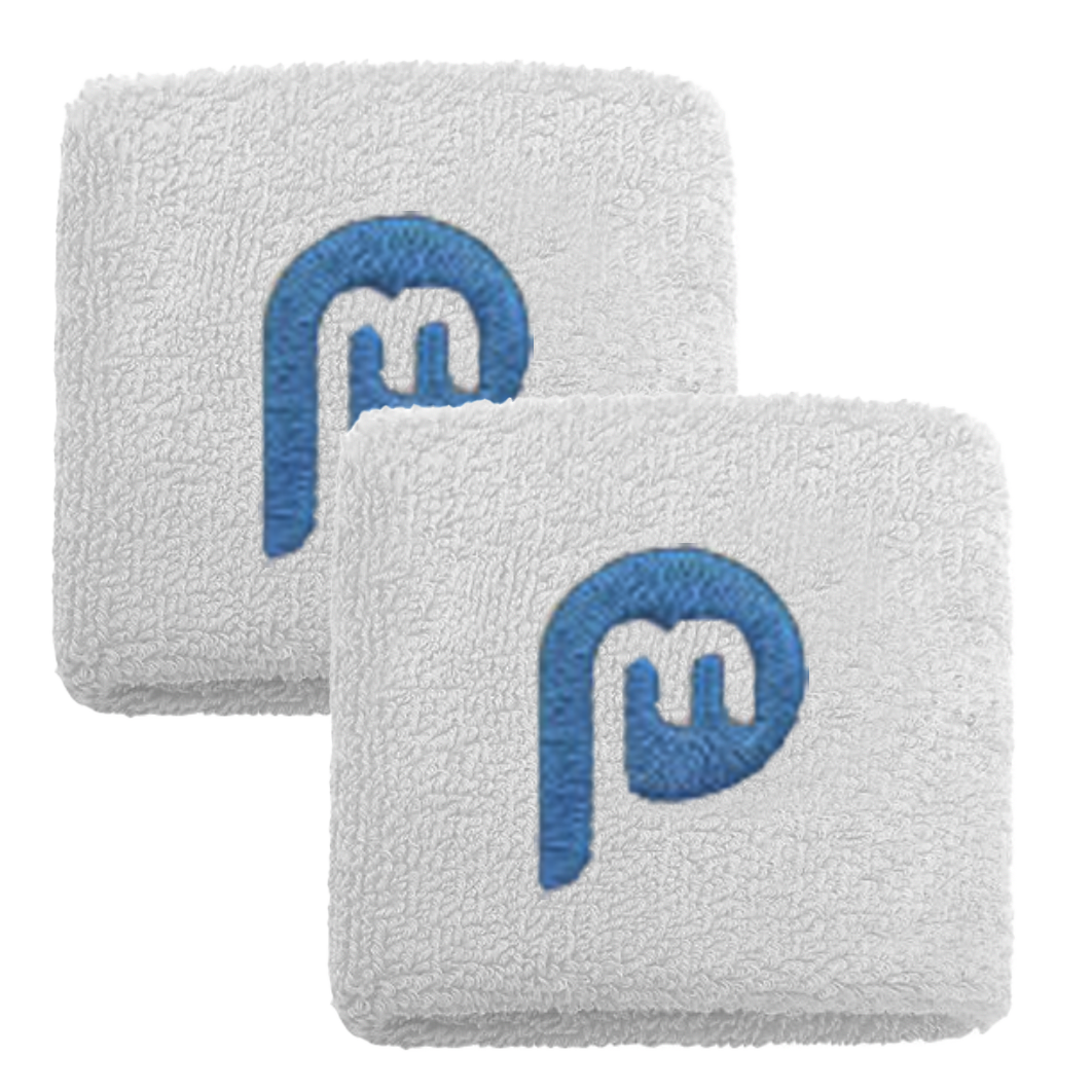 Playmaker Sportz Logo Embroidered White Wristbands