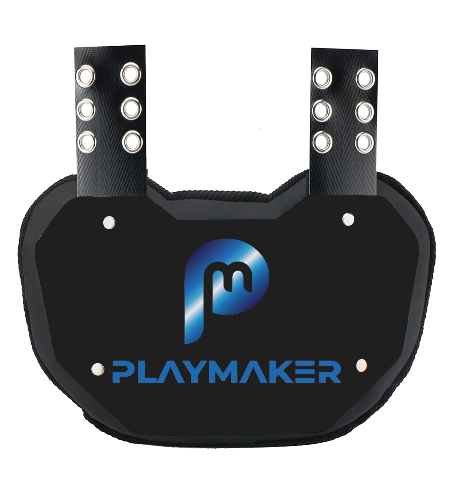 Black protective pad with 'Playmaker' logo on a white background